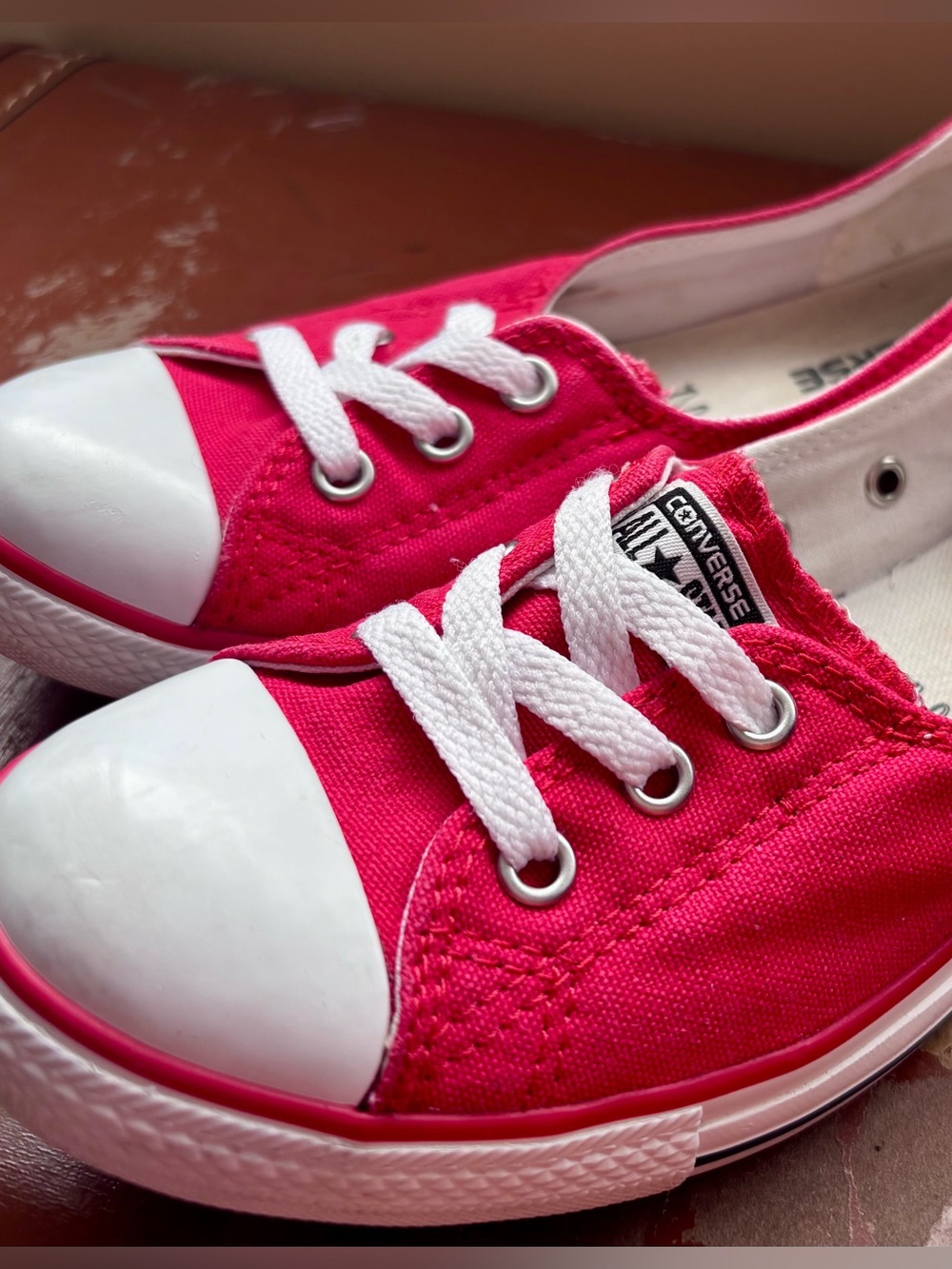 Converse| Chuck Taylor All Star Red Ballet Slip-On Low-Top Canvas Sneakers Sz 7